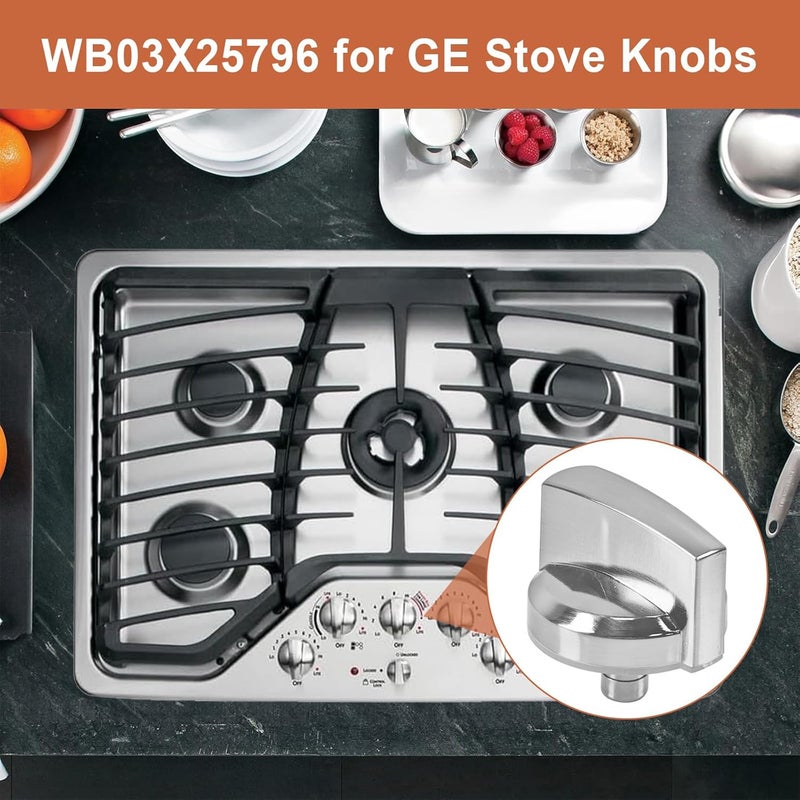 Gesleben WB03X25796 Gas Cooktop Knob Fits for GE Stove Knobs, Fit Model PGP953SET1SS PGP986SET1SS PGP976SET2SS PGP959SET4SS - Replaces WB03T10326 AP5986232 PS11721433 4362262 Burner Range Knob - 5-Pack - Image 5
